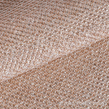 Tecido de couro sintético anti-mofo com 0,6 mm de espessura glitter